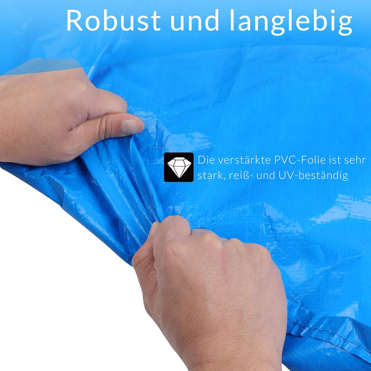 Monzana Trampolin Abdeckung Ø 183/244/305/366/427 cm blau reißfest UV-beständig Wetterschutzplane Trampolinschutz Abdeckplane Regenabdeckung — Ansicht 4