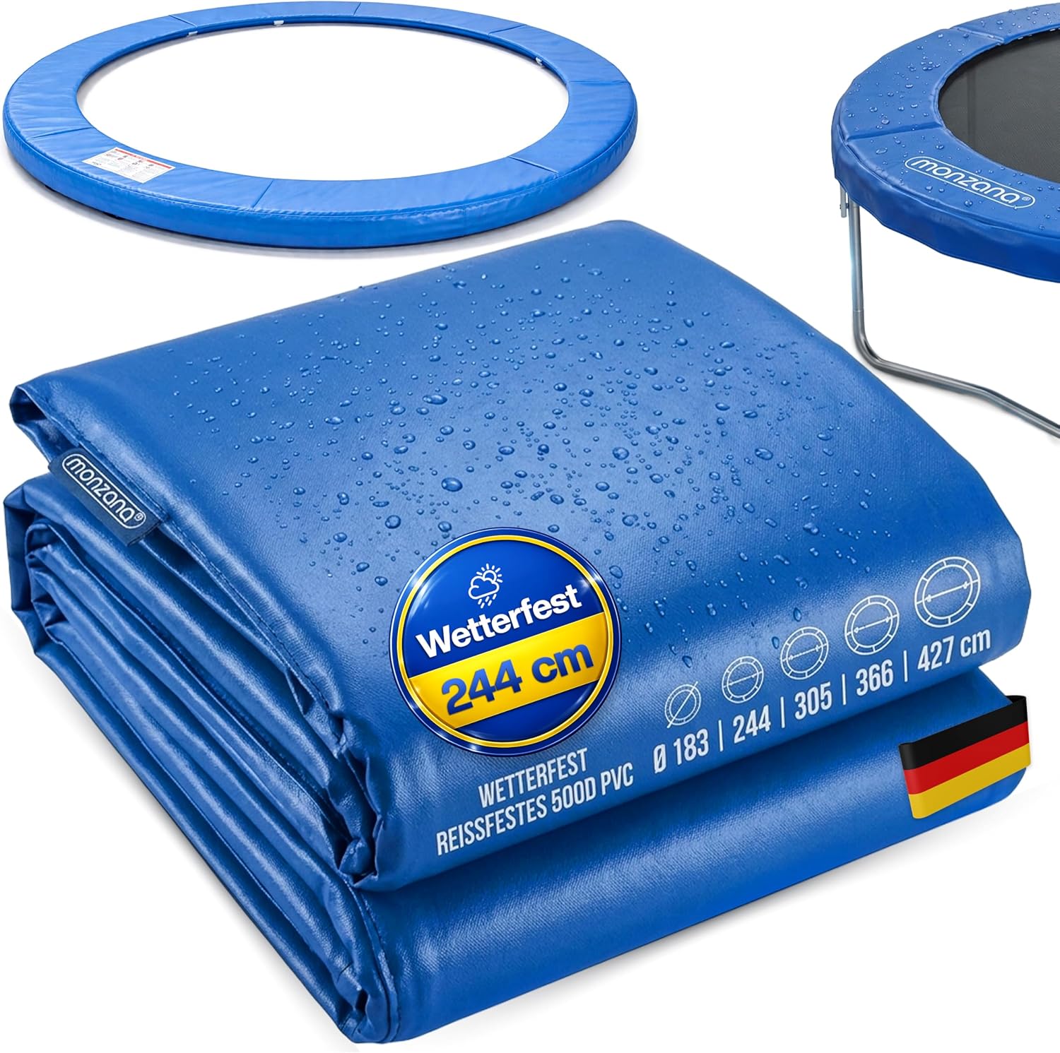 Monzana® Trampolin Randabdeckung Ø 183 244 305 366 427cm 30cm breit 100% UV-beständig reißfest wetterbeständig universell Federabdeckung Randschutz