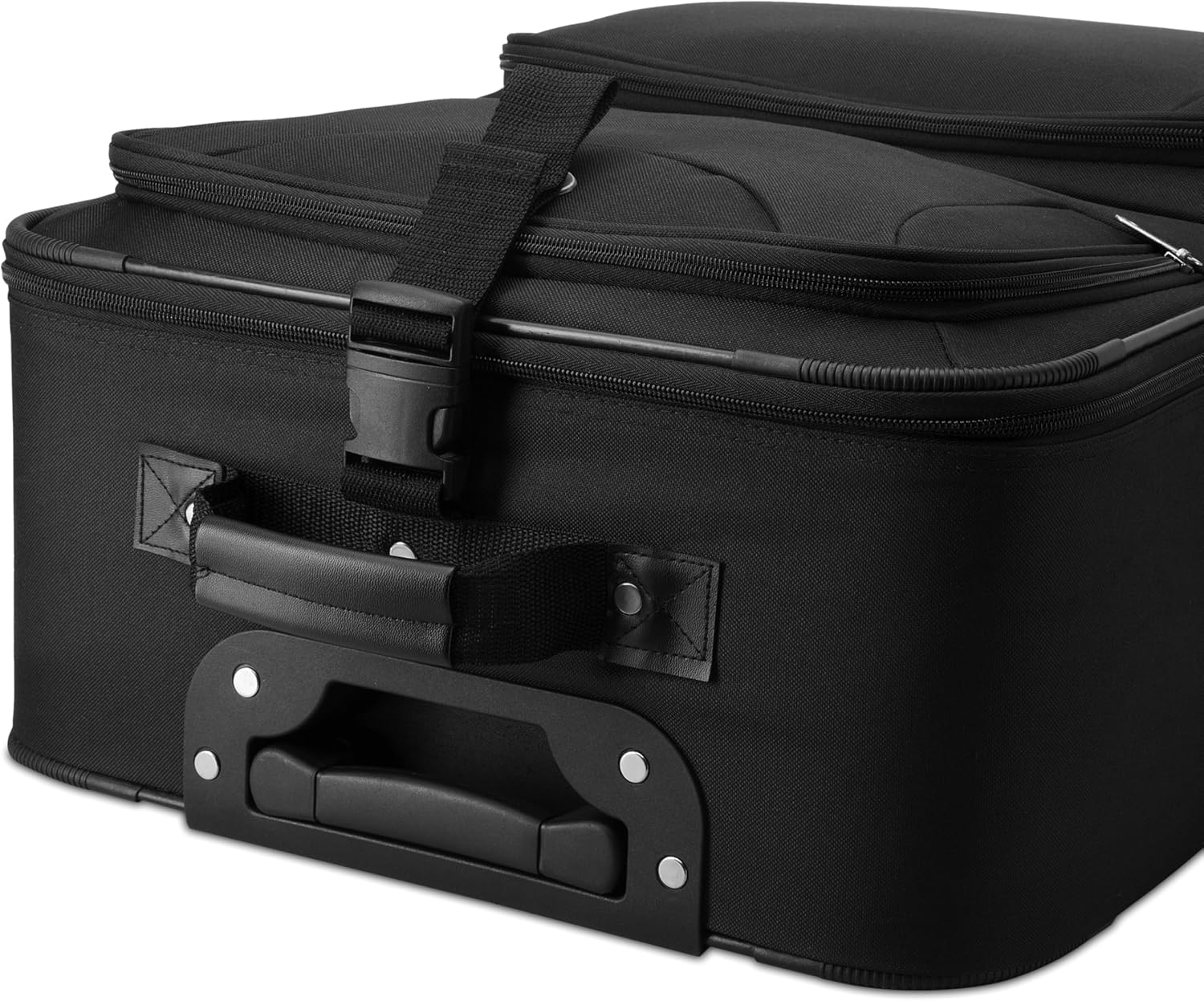 MONZANA® Trolley Kofferset Reisetaschen Set Kulturbeutel Netzfach Rollen Teleskopgriff Koffer Reisetasche mit Rollen schwarz — Ansicht 6