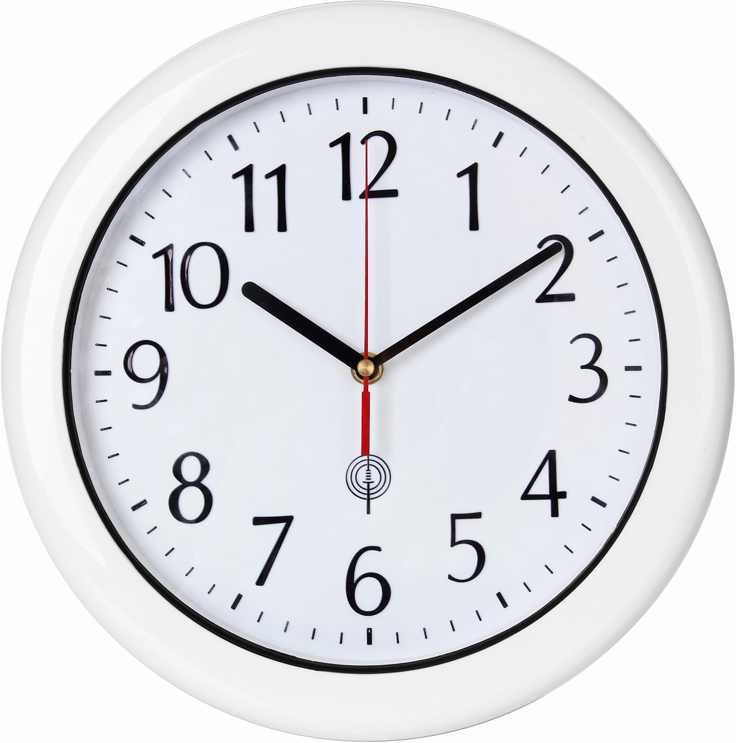 Monzana® Wanduhr Funk Wasserdicht Groß 30cm Modern mit Batterien ohne Tickgeräusche Küchenuhr Analog Zeitumstellung automatisch Haushalt Funkuhr Weiß
