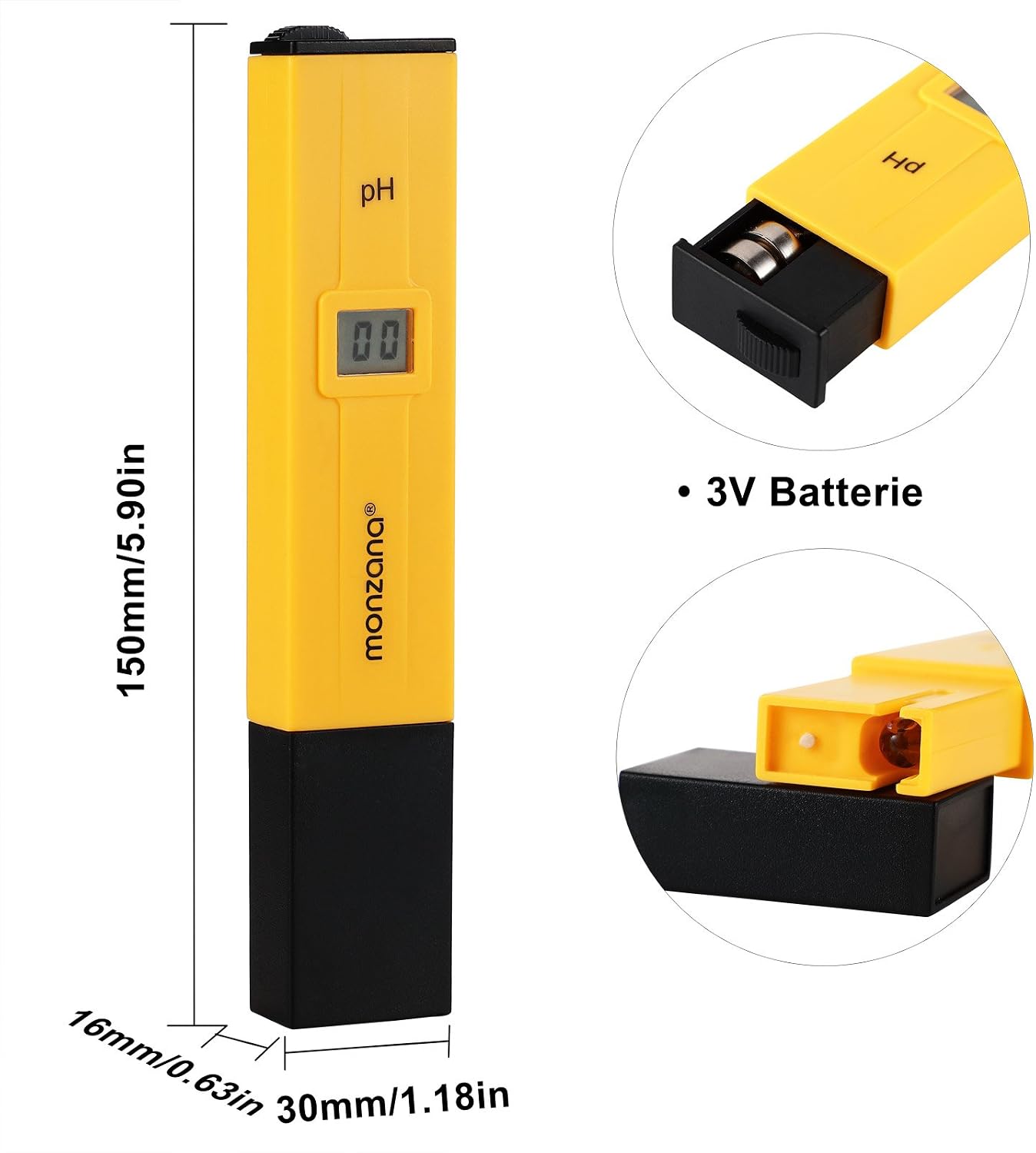 Monzana® Wassertester 3in1 Set | Messgerät für PH TDS EC und Temperatur | Pool Tester Digital Wasserprüfer — Ansicht 5
