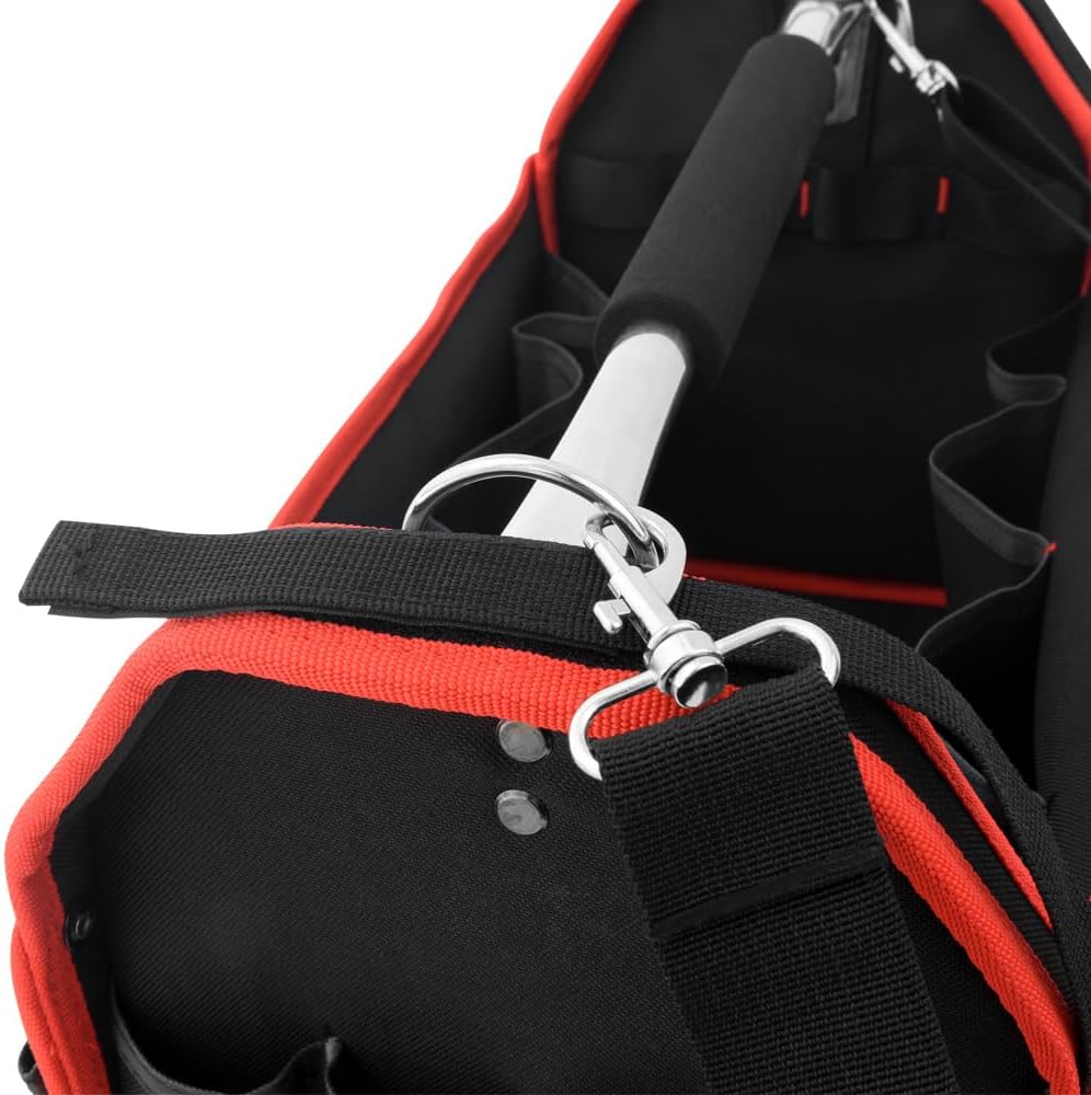 MONZANA® Werkzeugtasche XL 42cm mit verstellbarem Schultergurt stabile Tragestange 8 Innen und 15 Außentaschen Montagetasche Werkzeugbox Werkzeugkasten — Ansicht 3