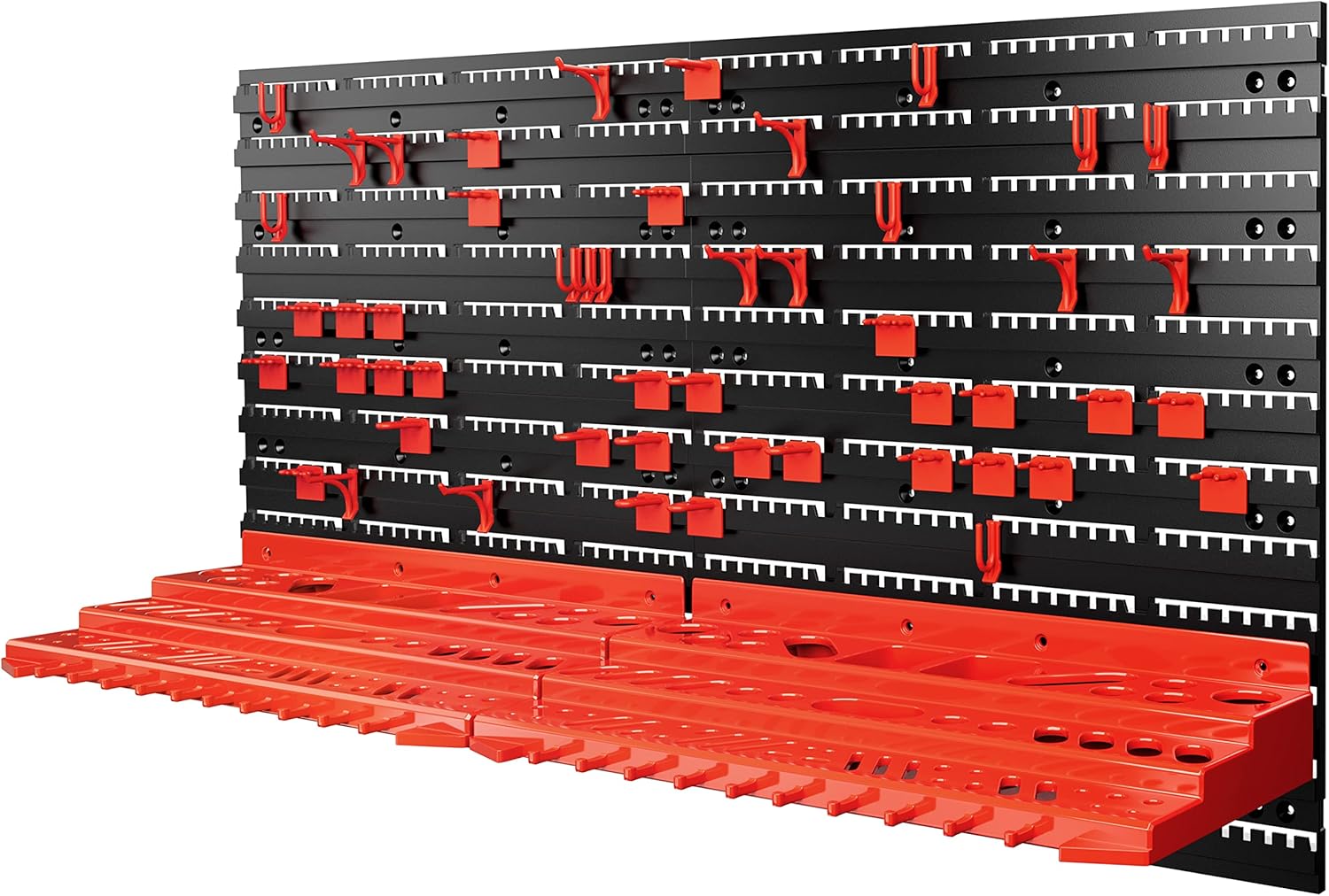 Monzana® Werkzeugwand 95x54cm 54 tlg. Starke Wandplatten Erweiterbar Werkstatt Lochwand Lagersystem Werkzeughalter Regal